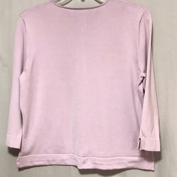 Jones New York Lavender Sweater with glass buttons Size Medium - Picture 3 of 6